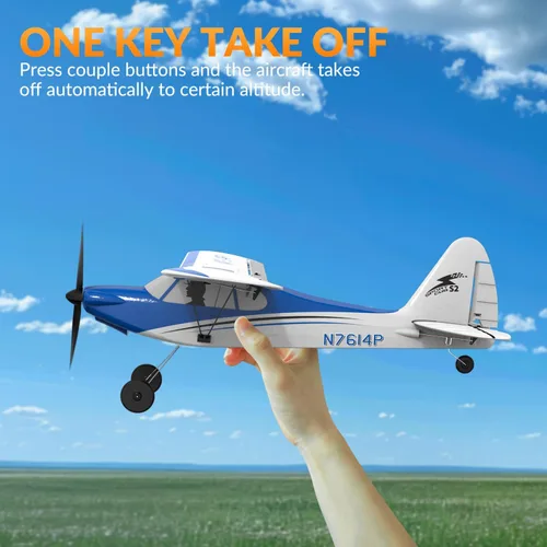 Miniatura 4 de VOLANTEXRC Avión Entrenador RC Sport Cub 4CH con control remoto, avión con protector de hélice, estabilizador de giro de 6 ejes y 3 modos de vuelo