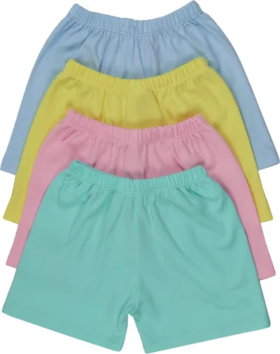 Miniatura 2 de ToBeInStyle Paquete de 4 pantalones cortos de algodón de ajuste relajado elástico casual para niña