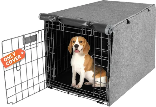 Miniatura 19 de X-ZONE PET Cubierta para jaula de perro de doble puerta - Cubierta para perrera de poliéster, se ajusta a jaula de alambre para perros de 24