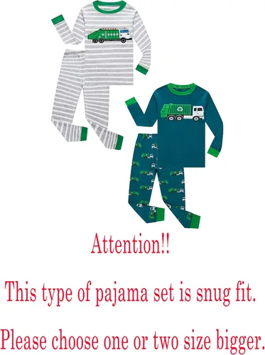 Miniatura 2 de Family Feeling - Conjunto de 2 piezas de pijama de Navidad a rayas para niños y niñas, 100% algodón