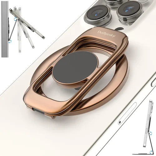 Miniatura 11 de Doflyesky para soporte magnético de teléfono MagSafe [Actualización de imanes de doble bisagra lateral] Compatible con anillo MagSafe para gimnasio