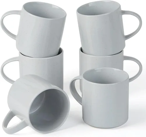 Miniatura 11 de famiware Nebula - Taza de café de 4 piezas, tazas de catering de 14 onzas con asa para café, té, cacao, leche, gris claro Nebulosa gris claro