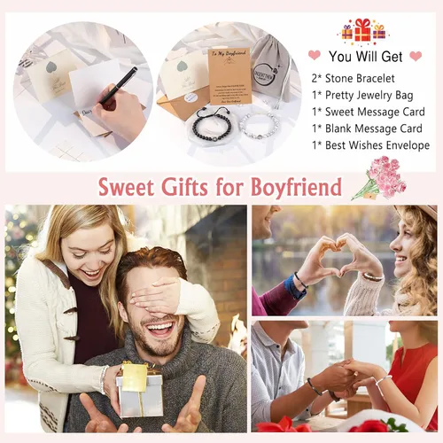 Miniatura 6 de UNGENT THEM Pulseras con texto en inglés "I Love You" en 100 idiomas para parejas, regalos para mis hombres, novio, novia, marido, mi amor, alma
