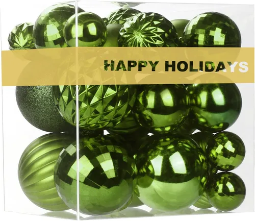 Miniatura 52 de Bolas de Navidad Grandes de 3.2" en Azul Bebé - Adornos para Árbol de Navidad, Bolas Colgantes Inastillables para Cumpleaños, Halloween, Boda