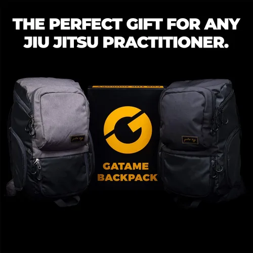 Miniatura 7 de Mochila dorada BJJ para Jiu Jitsu – Bolsa de deporte muy resistente con bolsillo impermeable de tejido de GI Gris