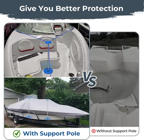 Miniatura 7 de Sistemas de postes de soporte para cubierta de barco con cuerdas de polietileno anti-UV y base de ABS de 9 pulgadas, poste de soporte altamente Azul
