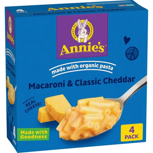 Miniatura 11 de Annie's Macarrones y Cheddar clásico con pasta orgánica, hechos con queso real, acompañamiento de cena o aperitivo, 6 onzas (paquete de 12)