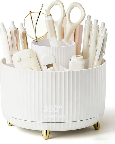 Miniatura 10 de Pencil Pen Holder 5 Slots 360°Degree Rotating Pen Organizers for Desk Desktop Storage Stationery Supplies Cute Pencil Cup Pot Kids Desk Organizer