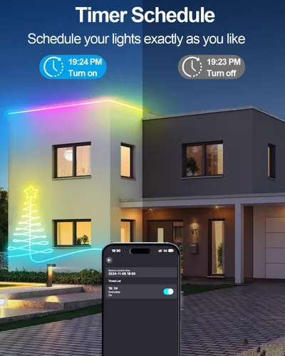 Miniatura 5 de Tira de luces de neón inteligentes USB, cuerda de luces LED de 16.4 pies, IC y RGB que cambian de color con control de aplicación, sincronización