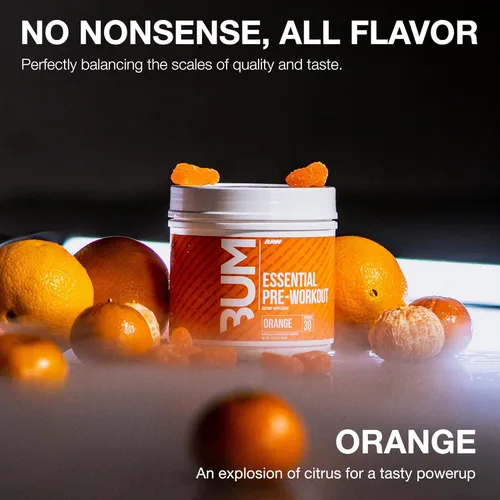Miniatura 4 de RAW Essential - Polvo preentrenamiento (naranja) - Suplemento deportivo de Chris Bumstead para hombres y mujeres - Polvo energético preentrenamiento