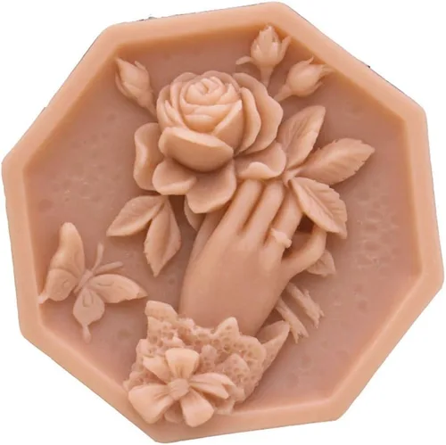 Miniatura 7 de GRAINRAIN Molde de barra de jabón de silicona de flores Moldes de bricolaje Molde de jabón fundido y vertido hecho a mano (14361)