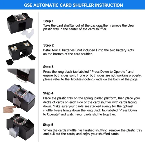 Miniatura 4 de GSE Games & Sports Expert Barajador automático de cartas de 4 barajas, máquinas barajadoras a pilas para jugar a las cartas, Blackjack, Texas 4-deck