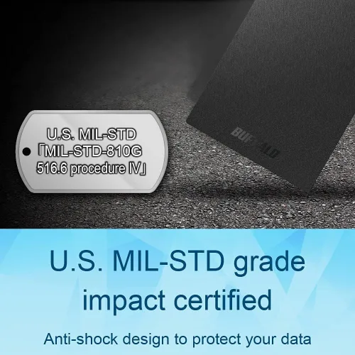 Miniatura 7 de BUFFALO SSD externo de 500GB - Compatible con PS4 / PS5 / Windows/Mac - USB-C - USB-A - USB 3.2 - Unidad de estado sólido externa - SSD-PG500U3B