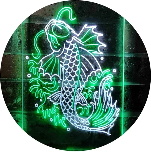 Miniatura 19 de ADVPRO Koi Fish Display - Letrero de neón LED de doble color, azul y rojo, 8 x 12 pulgadas st6s23-i3720-br