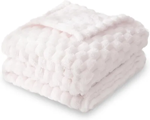 HOMRITAR Manta de franela de forro polar mullida para bebé, jacquard 3D, manta de cama de felpa suave y cálida para decoración del hogar, manta de