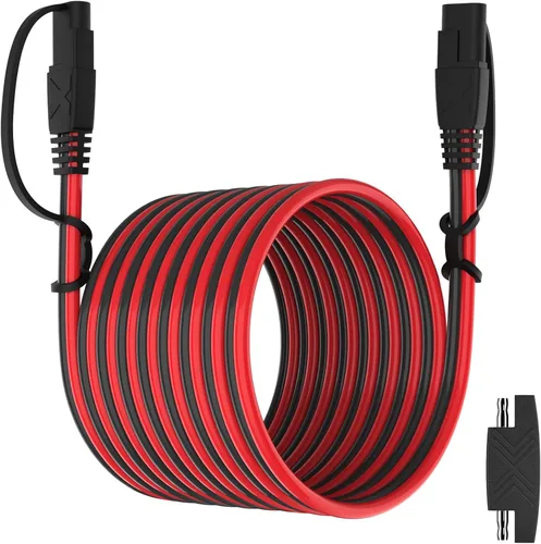 OYMSAE Cable de extensión SAE de 25 pies, conector de desconexión rápida 16AWG para automóvil, panel solar, adaptador de carga (25 pies)