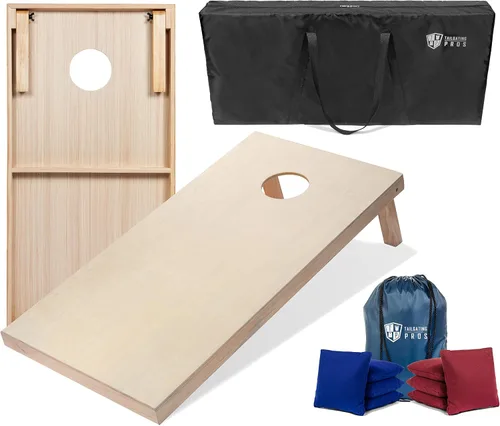 Miniatura 20 de Tailgating Pros Tablas para juego de cornhole - 4 x 2 pies y 3 x 2 pies. Juego de cornhole con estuche de transporte y juego de 8 bolsas de maíz