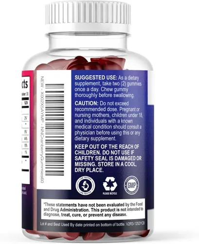 Miniatura 7 de Extracto de arándano de 504 mg por porción – Gomitas de arándano para apoyo a la salud del tracto urinario – Ayuda a limpiar y proteger, suplemento