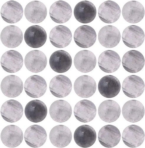 Miniatura 27 de Cuentas de piedra natural, 100 cuentas redondas de obsidiana negra de 0.315 pulgadas (0.315 in), cuentas sueltas de piedra auténtica
