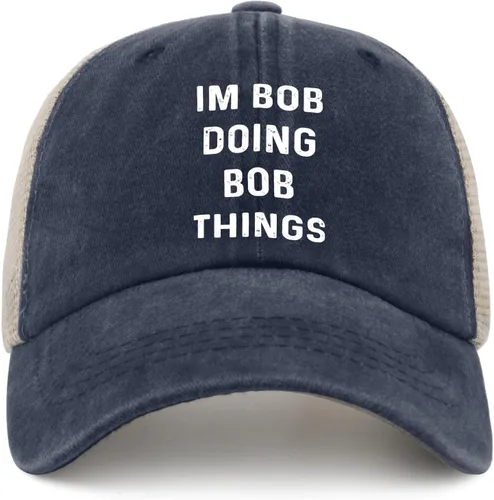 Miniatura 15 de Im Bob Doing Bob Things - Sombrero de camionero para hombre, sombrero de malla vintage para verano Azul Marino-06
