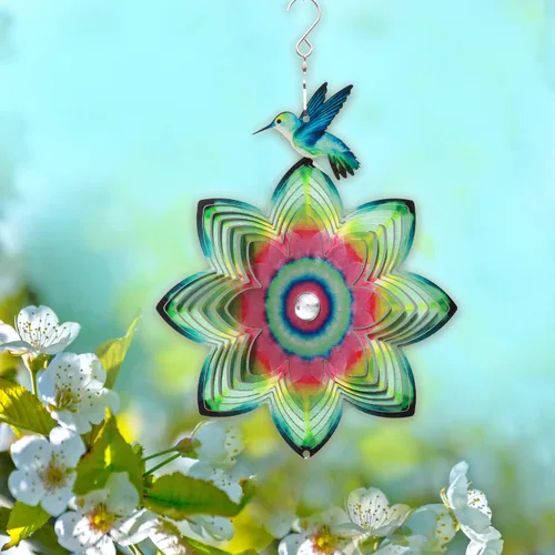 Miniatura 19 de Spring Song Árbol de la vida 3D Kinetic Wind Spinner para patio y jardín, de acero inoxidable, para interiores y exteriores, decoración colgante