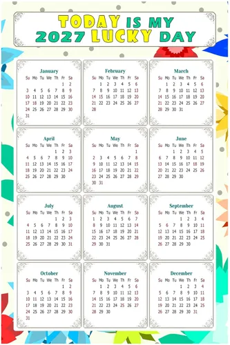 Calendario magnético 2024 – Imanes del calendario – Today is my Lucky Day – Resistente a la decoloración, desgarros y agua – Temático 02 (5.25 x 8