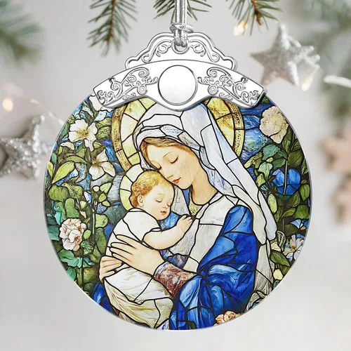 Miniatura 7 de Adorno de vitral, adorno de Navidad, adornos colgantes para decoración del hogar y adornos del árbol de Navidad, exquisita decoración navideña