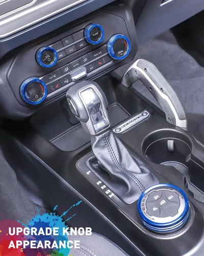Miniatura 6 de Savadicar CKT01 Billet - Juegos de molduras de perillas de control de aluminio billet, faros/4WD/HVAC, biseles de anillos de perillas de control