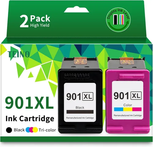 TEINO Cartuchos de tinta 901 remanufacturados para HP 901 901XL 901 XL uso con impresoras HP OfficeJet J4680 J4580 4500 J4500 Series J4680c J4624