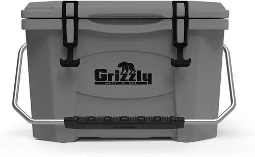 Grizzly 20 Cooler | Cofre de hielo de 20 cuartos de galón duradero con aislamiento rotomoldeado | Fabricado en Estados Unidos | Garantía de por vida
