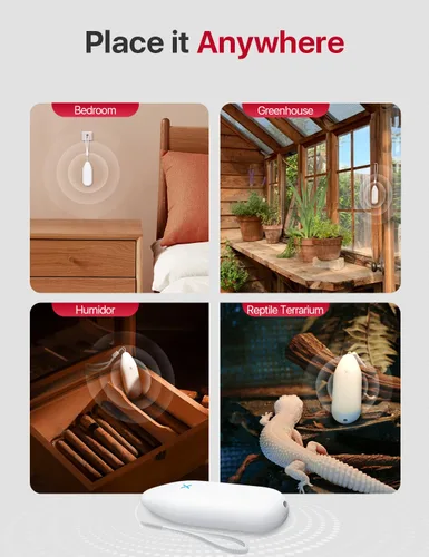 Miniatura 7 de X-Sense - Termómetro higrómetro Wi-Fi para interiores, requiere estación base Sensor de temperatura inteligente para casa, dormitorio, bodega