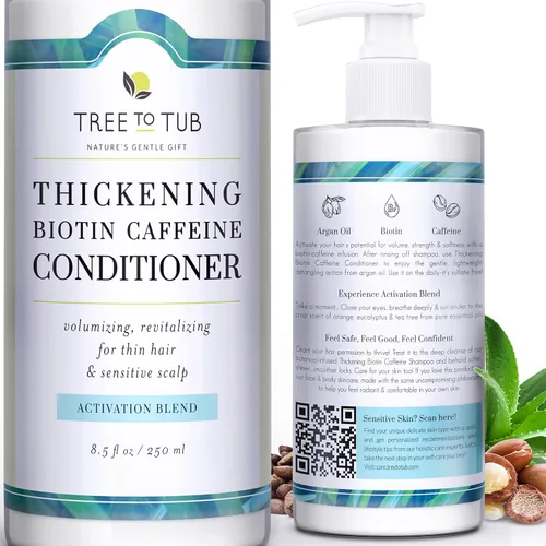 Miniatura 8 de Tree To Tub Acondicionador vegano de biotina y colágeno para cabello seco y dañado, acondicionador voluminizador sin sulfato para engrosamiento