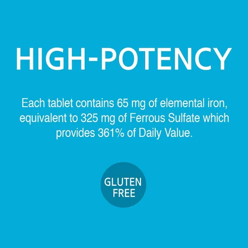 Miniatura 6 de 21st Century Hierro 65 mg Sulfato Ferroso 325 mg Tabletas, 120