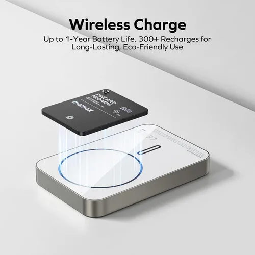 Miniatura 2 de Momax Wallet Tracker Smart Finder - Tarjeta de seguimiento de llaves Bluetooth delgada recargable con batería de 1 año, Apple Find My (solo iOS)