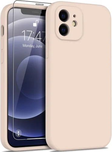 Miniatura 107 de DEENAKIN Funda de silicona compatible con iPhone 12 con protector de pantalla, mejora la protección de la cámara, funda protectora suave y flexible