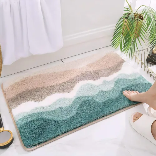 Alfombras de baño de microfibra, absorbentes, suaves, peludas para ducha, bañera, fregadero, inodoro, tapetes de felpa antideslizantes para sala de