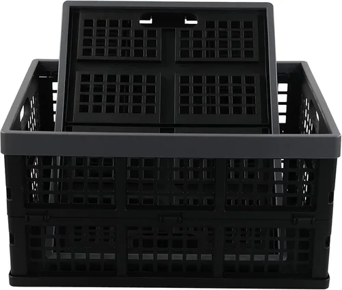 Miniatura 7 de Cajas de leche de almacenamiento de plástico de 34 L, cesta de almacenamiento plegable grande, 2 paquetes