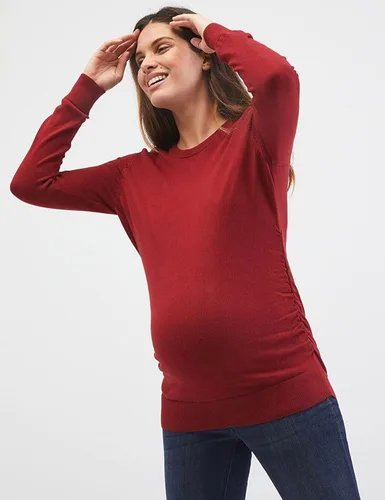 Miniatura 2 de Suéter clásico de maternidad con cuello redondo para mujer