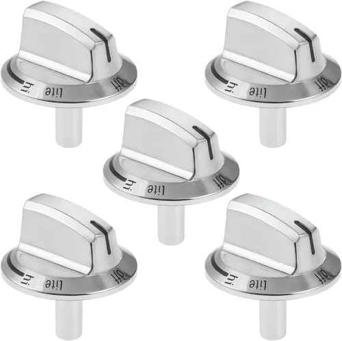 Paquete de 5 pomos de cocina de gas 5304525746, perillas de control de quemador de superficie, perillas de repuesto para pomos de cocina Frigidaire,
