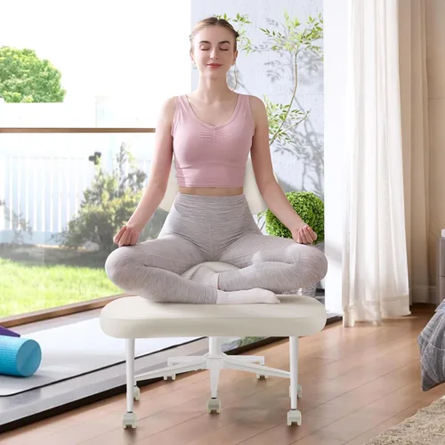 Miniatura 5 de Pinmoco Silla de Oficina con Piernas Cruzadas con Ruedas, Silla de Meditación, Silla TDAH para Adultos, Respaldo y Asiento Ajustables en Altura más