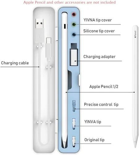 Miniatura 2 de Estuche SIXFU para Lápiz de Apple 2ª Generación/Lápiz de Apple 1ª Generación, Diseño de Estuche de Almacenamiento para Puntas de Lápiz de Apple