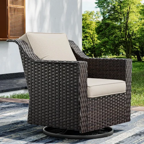 Miniatura 8 de Joyside Sofá de patio – Sofá de ratán de 3 plazas, sofá de respaldo alto para todo tipo de clima, tamaño grande mejorado con cojines de asiento de 4