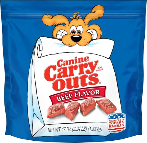 Canine Carry Outs Golosinas para perros, sabor a ternera, bolsa de 47 onzas