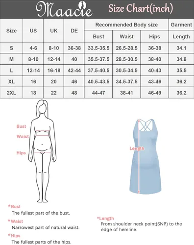 Miniatura 5 de Maacie Vestido de tenis de maternidad con pantalones cortos desmontables, sin mangas, vestido de entrenamiento acampanado, vestido de golf atlético