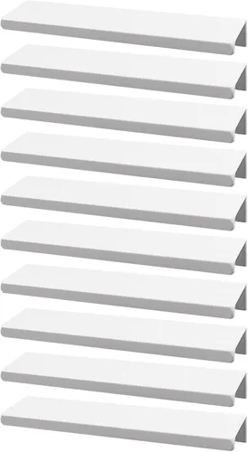 Miniatura 24 de Tiradores negros de 1.38 pulgadas para gabinete, 10 unidades, espacio entre agujeros de 0.63 pulgadas, tiradores de borde de aleación de aluminio