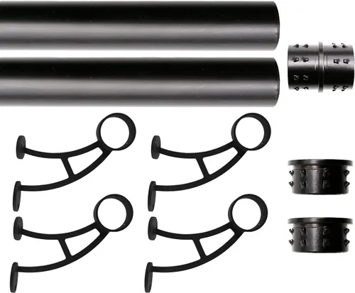 Miniatura 18 de Kit de riel de pie de montaje en barra sólida, tubo de acero inoxidable negro mate con conector interno, soporte de riel de pie de montaje en barra