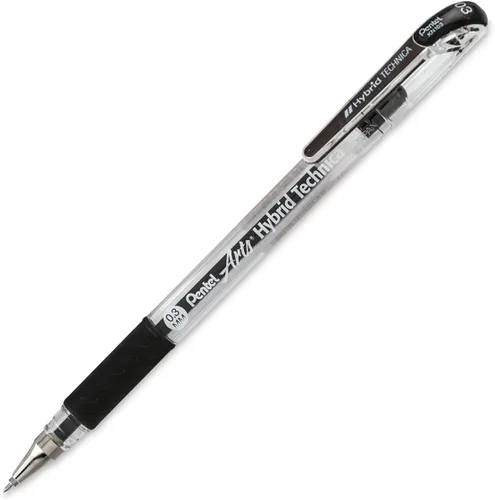 Miniatura 5 de Pentel Arts Hybrid Technica - Bolígrafo de 0.012 in, punta ultrafina, tinta negra, paquete de 1 unidad (KN103BPA)
