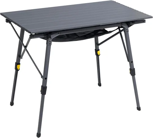 Miniatura 9 de Mesa de camping plegable portátil de Portal Mesa de campamento ultra ligera mesa plegable de campamento 4 patas ajustables mesa de aluminio Marrón