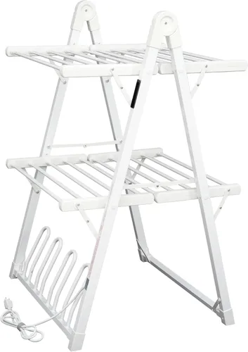 Estante eléctrico de secado de ropa calentado, secadora de ropa plegable con calefacción y temporizador de apagado, tendedero para ropa, zapatos,