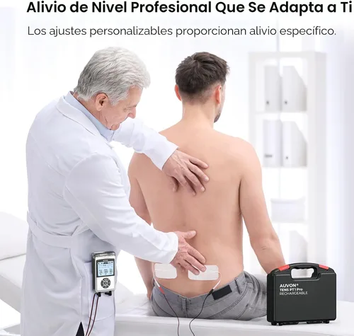 Miniatura 5 de AUVON - Unidad TENS Digital Recargable, Estimulador Muscular con Batería de 600 mAh, Máquina TENS con 8 Modos Personalizables, Masajeador Eléctrico